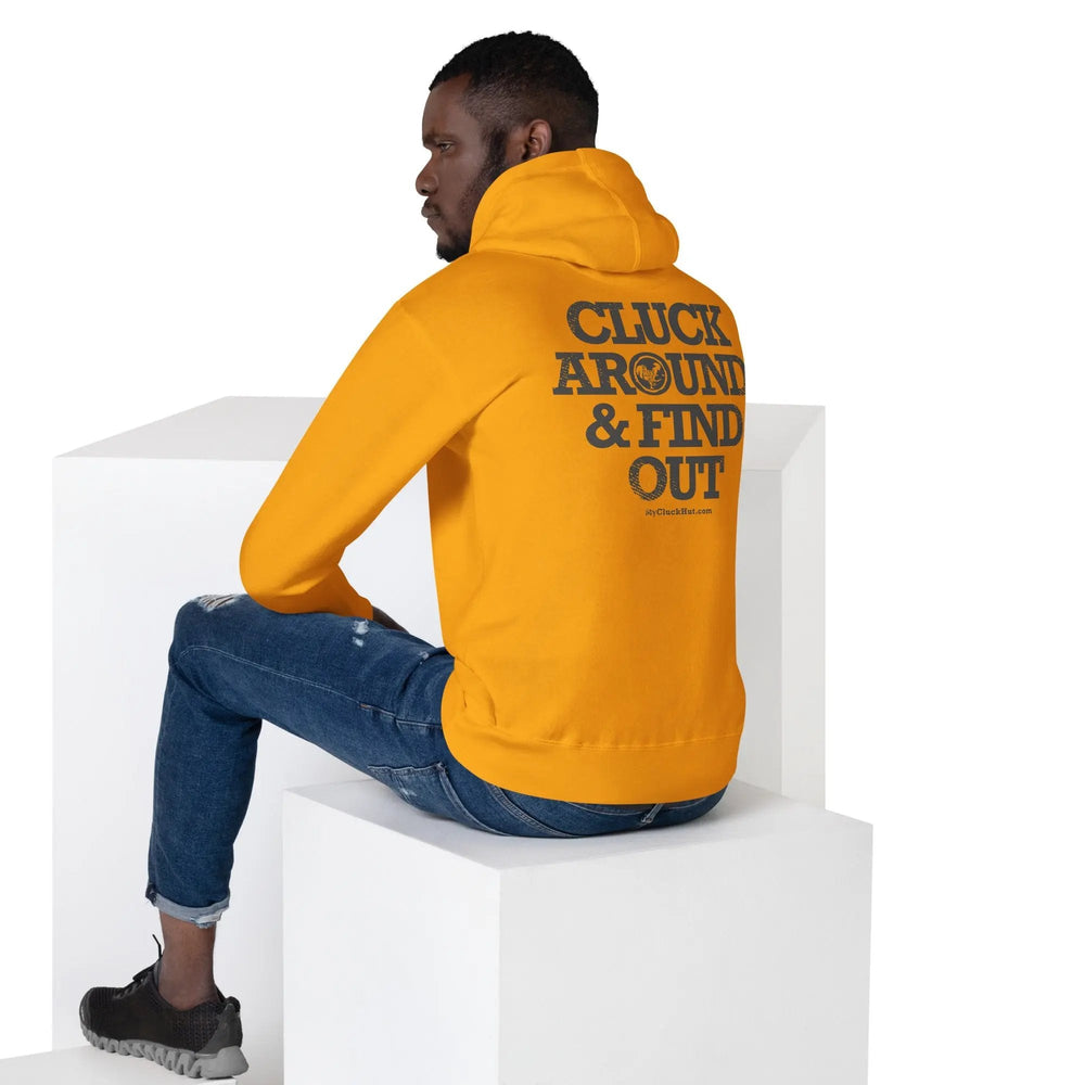 
                  
                    CLUCK AROUND & FIND OUT | all genders hoodie (3rd party fulfillment) - My Cluck Hut
                  
                