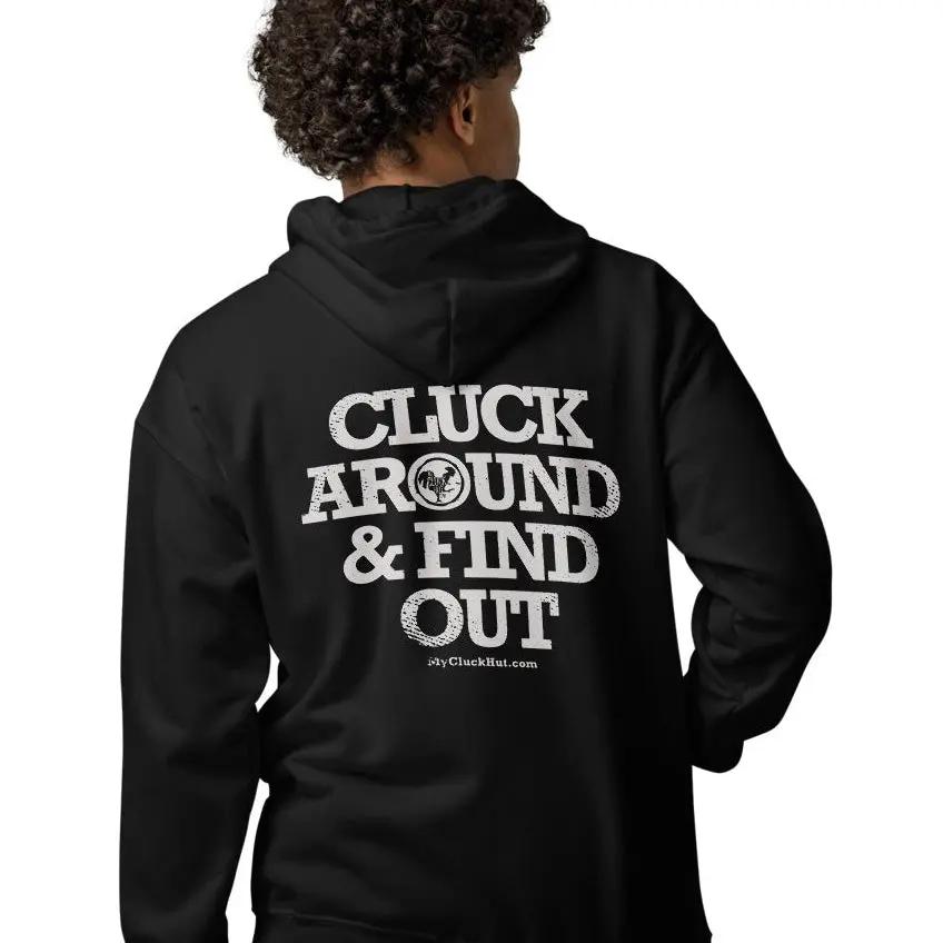 CLUCK AROUND & FIND OUT | all genders zippered hoodie (3rd party fulfillment) - My Cluck Hut