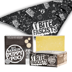 
                  
                    i BITE FASCISTS | Puppy Poo' Bar & Dog Bandana Set - My Cluck Hut
                  
                